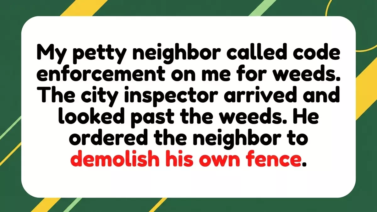 Code Enforcement Backfires: Petty Neighbor Forced to Demolish Own Fence