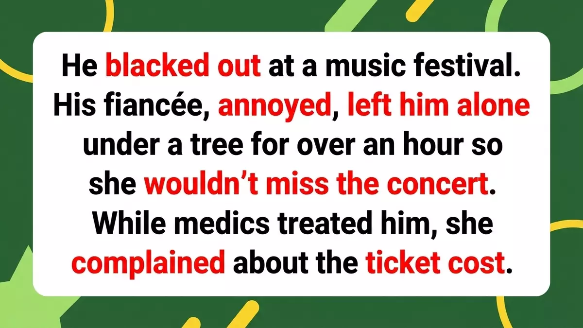 Engagement Broken: Man Passes Out at Music Festival, Fiancée Prioritizes Concert Over His Health