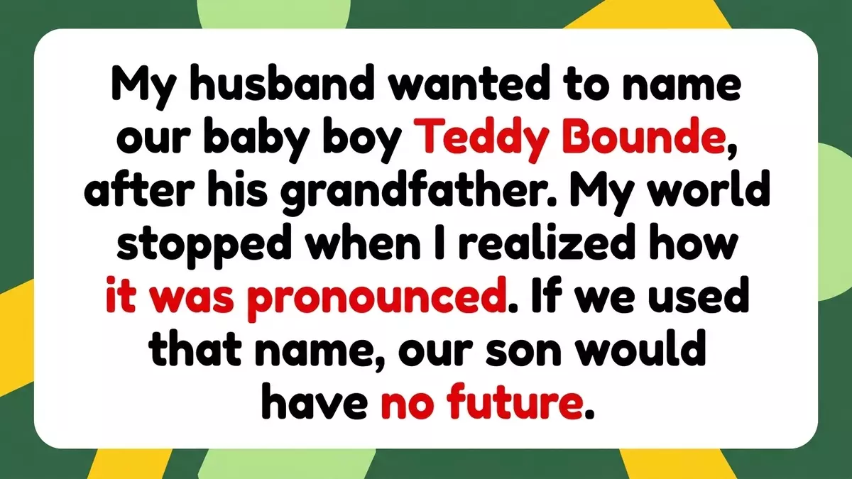 Wife Rejects Husband’s Baby Name Tribute to Late Grandpa Because of Unfortunate Last Name